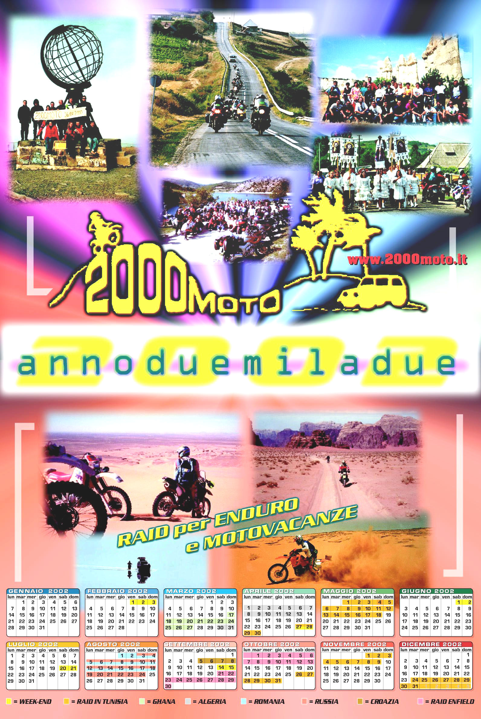 Calendario 2002 della Associazione Sportiva 2000Moto