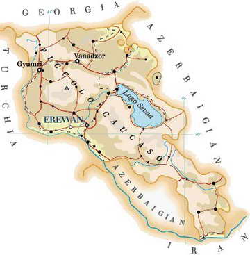 Cartina dell'Armenia