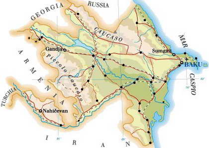 Cartina dell'Azerbaijan