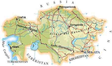 Cartina del Kazakistan