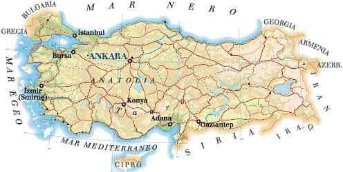Cartina della Turchia